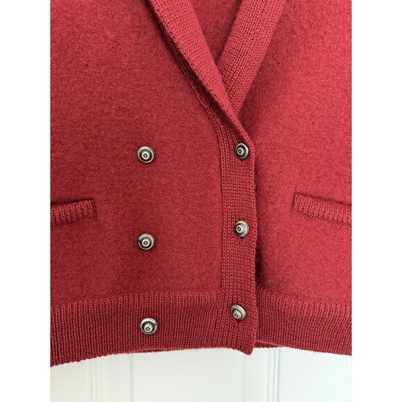 VTG Deans Of Scotland Women’s Mahogany Brown Medium Boiled Wool Cardigan - Picture 6 of 10